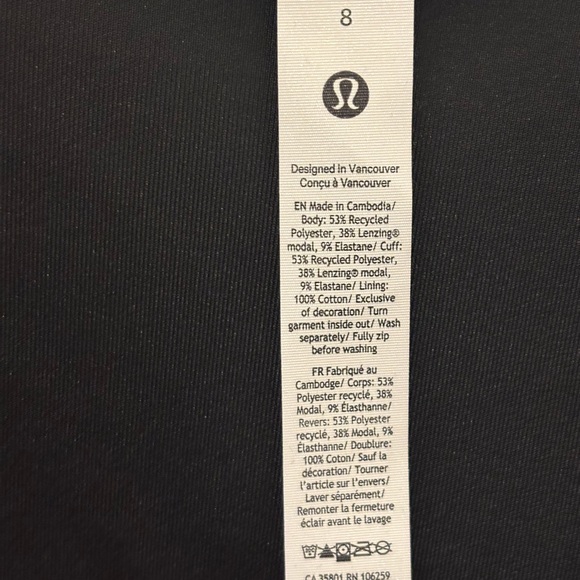 NWT!🍋🍋Lululemon Softstreme Full-Zip Hoodie🍋🍋. Size 8. Color Black. - Picture 12 of 13